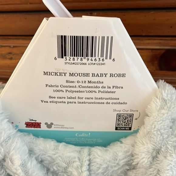 NWT Disney Baby Light Blue Robe 0-12 Months - Picture 3 of 4